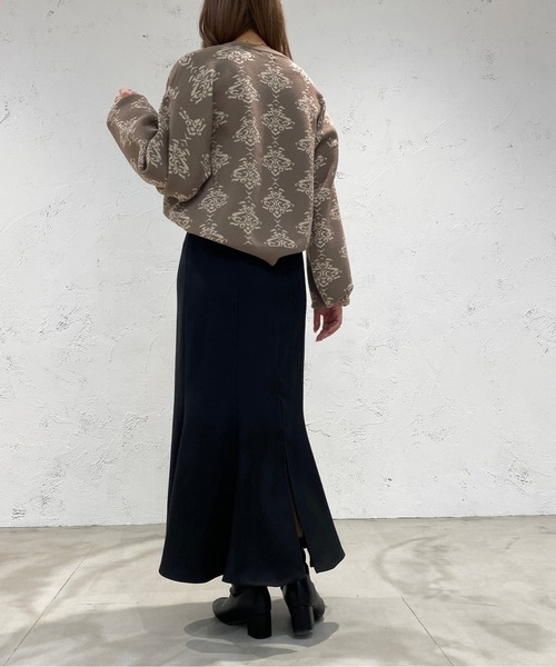 apres jour mignon(アプレジュールミニョン)の「ダマスク柄ニット【ZOZOTOWN限定アイテム】(ニット/セーター・レディース・ブラック/モカ/杢グレー・X-LARGE/フリー)」の18枚目の写真