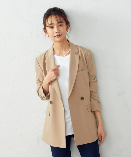 COMME CA ISM（コムサイズム）の「ダブル　テーラードジャケット（テーラードジャケット・レディース・ネイビー/キャメル・SMALL/MEDIUM/LARGE）」の2枚目の写真