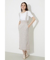 rienda | スプリングツイードサスペンダーミディスカート(スカート)