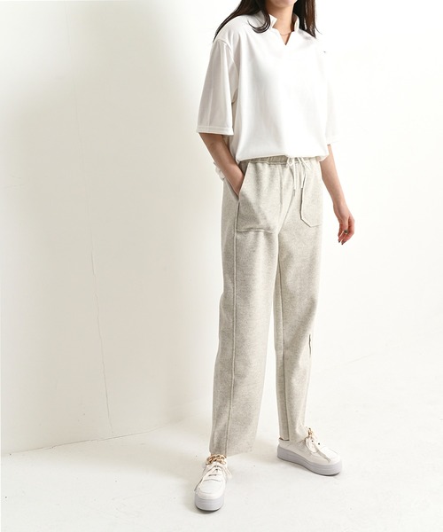 me+em select（ミームセレクト）の「美シルエットワイルドパンツ（その他パンツ・レディース・ブラック/ベージュ/ブラウン・FREE）」の4枚目の写真