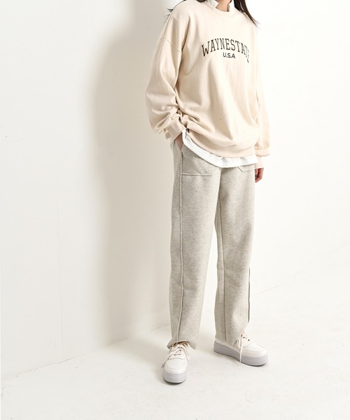 me+em select（ミームセレクト）の「美シルエットワイルドパンツ（その他パンツ・レディース・ブラック/ベージュ/ブラウン・FREE）」の11枚目の写真