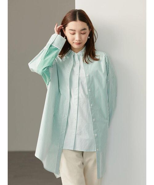 イージーケアスリーブデザインシャツチュニック