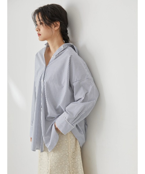 AMERICAN HOLIC(アメリカンホリック)の「イージーケアスリーブデザインシャツチュニック(シャツ/ブラウス・レディース・オフホワイト/オレンジ/マルチ/ホワイト系その他6/グリーン系その他3・M/L)」の6枚目の写真