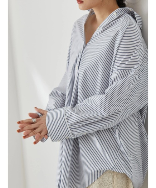 AMERICAN HOLIC(アメリカンホリック)の「イージーケアスリーブデザインシャツチュニック(シャツ/ブラウス・レディース・オフホワイト/オレンジ/マルチ/ホワイト系その他6/グリーン系その他3・M/L)」の7枚目の写真