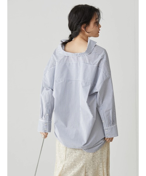 AMERICAN HOLIC(アメリカンホリック)の「イージーケアスリーブデザインシャツチュニック(シャツ/ブラウス・レディース・オフホワイト/オレンジ/マルチ/ホワイト系その他6/グリーン系その他3・M/L)」の9枚目の写真