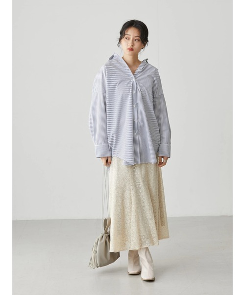 AMERICAN HOLIC(アメリカンホリック)の「イージーケアスリーブデザインシャツチュニック(シャツ/ブラウス・レディース・オフホワイト/オレンジ/マルチ/ホワイト系その他6/グリーン系その他3・M/L)」の11枚目の写真