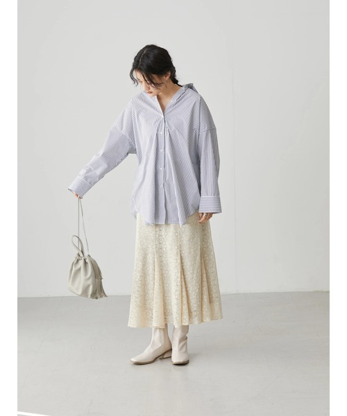 AMERICAN HOLIC(アメリカンホリック)の「イージーケアスリーブデザインシャツチュニック(シャツ/ブラウス・レディース・オフホワイト/オレンジ/マルチ/ホワイト系その他6/グリーン系その他3・M/L)」の12枚目の写真