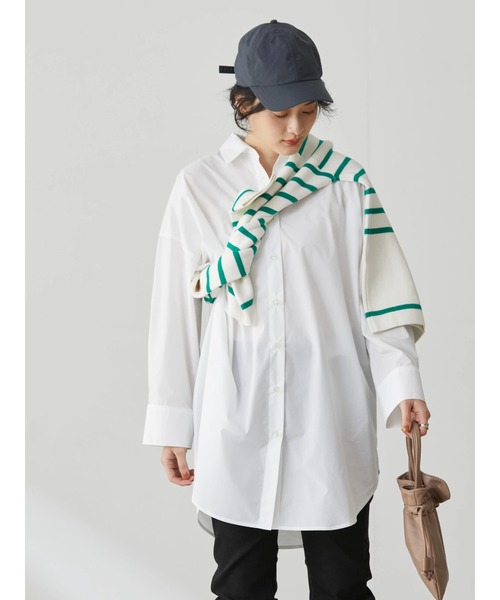 AMERICAN HOLIC(アメリカンホリック)の「イージーケアスリーブデザインシャツチュニック(シャツ/ブラウス・レディース・オフホワイト/オレンジ/マルチ/ホワイト系その他6/グリーン系その他3・M/L)」の15枚目の写真