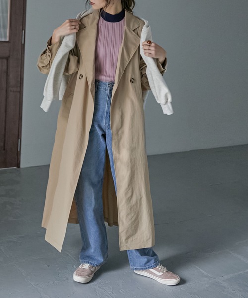 Fashion Letter(ファッションレター)の「ボリュームスリーブバックタックロングトレンチ(トレンチコート・レディース・ブラック/ベージュ/ライトカーキ/アイボリー・M)」の17枚目の写真