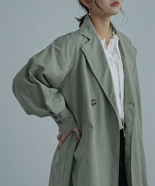 Fashion Letter(ファッションレター)の「ボリュームスリーブバックタックロングトレンチ(トレンチコート・レディース・ブラック/ベージュ/ライトカーキ/アイボリー・M)」の10枚目の写真