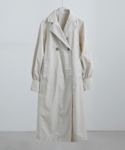 Fashion Letter(ファッションレター)の「ボリュームスリーブバックタックロングトレンチ(トレンチコート・レディース・ブラック/ベージュ/ライトカーキ/アイボリー・M)」の20枚目の写真
