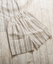 Mayree | 【Mayree】ストライプタックショートパンツ　セットアップ可(スラックス)