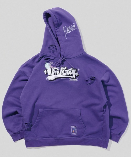 badmood×9090 rabbit パーカー　バッドムード スミ 9090（ナインティナインティ）の「9090×badmood/ナインティナインティ