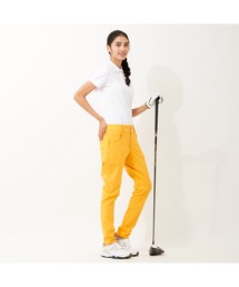 FILA GOLF/フィラゴルフ ワンポイント 裾ロゴ 9分丈パンツ/吸汗速乾 撥水加工/ゴルフウェア/レディース