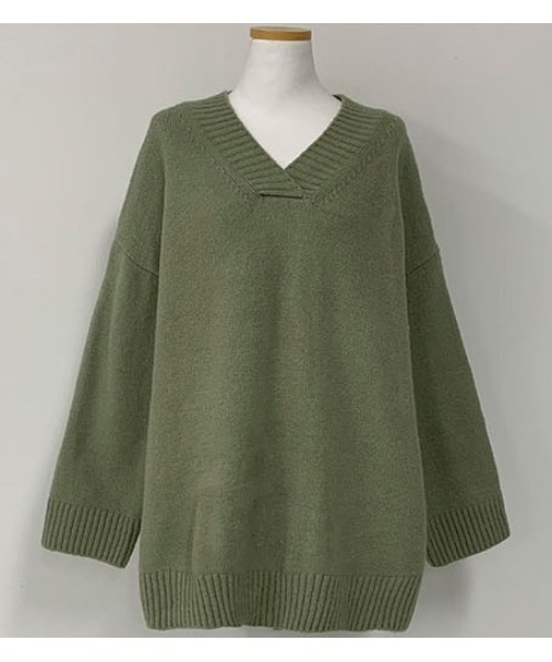 BEIDELLI（ベイデリー）の「[BELLIDE MADE] Vネックベルテッドルーズニットワンピース（ワンピース・レディース・ブラック/モカ/カーキ/イエロー・FREE）」の21枚目の写真