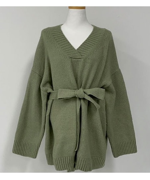 BEIDELLI（ベイデリー）の「[BELLIDE MADE] Vネックベルテッドルーズニットワンピース（ワンピース・レディース・ブラック/モカ/カーキ/イエロー・FREE）」の18枚目の写真