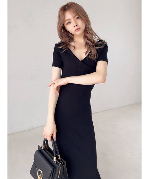 RESEXXY(リゼクシー)の「フロントクロスオフショルニットワンピース(ワンピース・レディース・ブラック/ベージュ/ピンク/ブルー・SMALL/MEDIUM)」の7枚目の写真