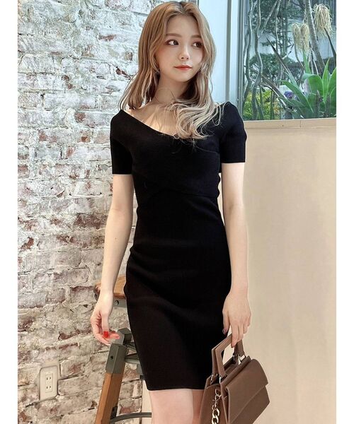 RESEXXY(リゼクシー)の「フロントクロスオフショルニットワンピース(ワンピース・レディース・ブラック/ベージュ/ピンク/ブルー・SMALL/MEDIUM)」の11枚目の写真