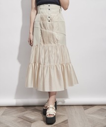 コルセットティアードプリーツスカート