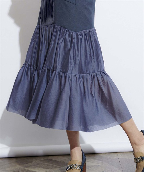 REDYAZEL（レディアゼル）の「コルセットティアードプリーツスカート（スカート・レディース・ベージュ/ネイビー・SMALL/MEDIUM/X-SMALL）」の17枚目の写真