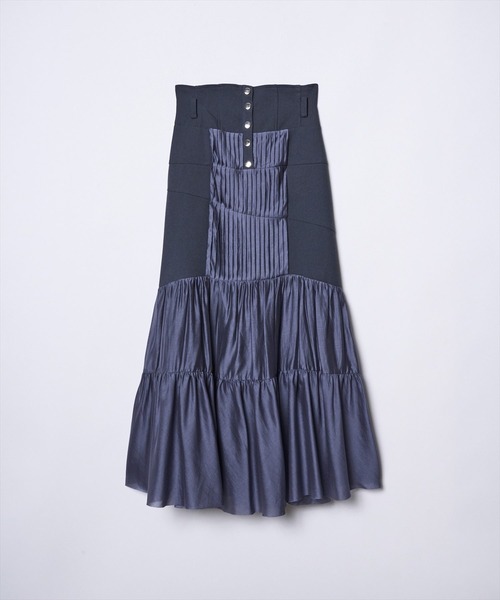 REDYAZEL（レディアゼル）の「コルセットティアードプリーツスカート（スカート・レディース・ベージュ/ネイビー・SMALL/MEDIUM/X-SMALL）」の8枚目の写真