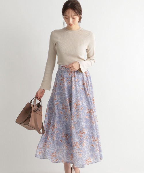 Andemiu（アンデミュウ）の「スカッターフラワースカート273192（スカート・レディース・パープル/ブラウン/グレー・FREE）」の5枚目の写真