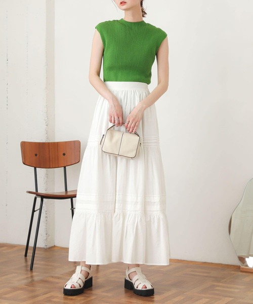 SENSE OF PLACE by URBAN RESEARCH（センスオブプレイスバイアーバンリサーチ）の「リブハイネックノースリーブセーター（ニット/セーター・レディース・ブラック/オフホワイト/ピンク/グリーン/ライトベージュ/ブラウン・ONE）」の13枚目の写真