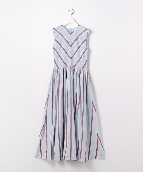 NE QUITTEZ PAS!(ヌキテパ)の「<ne Quittez pas(ヌキテパ)> ボイルストライプ N/L ワンピース <Select by EMMEL REFINES>(ワンピース・レディース・ライトブルー/ライラック・FREE)」の2枚目の写真