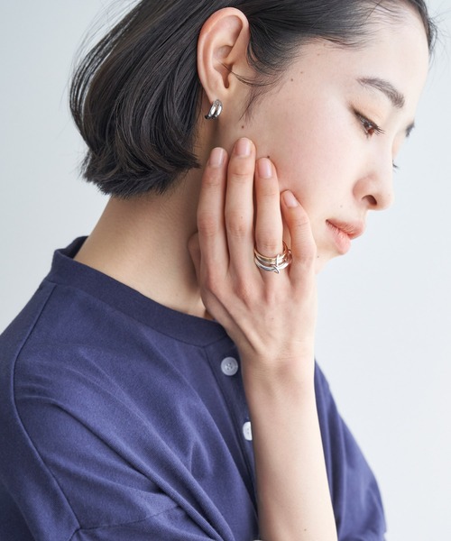 Chaco closet(チャコ クローゼット)の「【3点セット】フープピアス(ピアス(両耳用)・レディース・シルバー/ゴールド・FREE)」の7枚目の写真