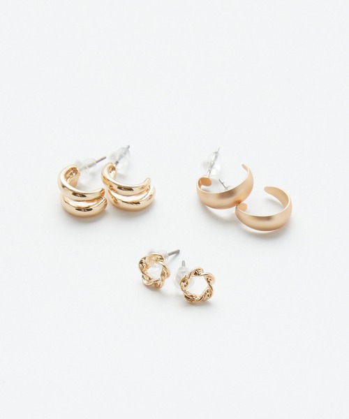 Chaco closet(チャコ クローゼット)の「【3点セット】フープピアス(ピアス(両耳用)・レディース・シルバー/ゴールド・FREE)」の20枚目の写真