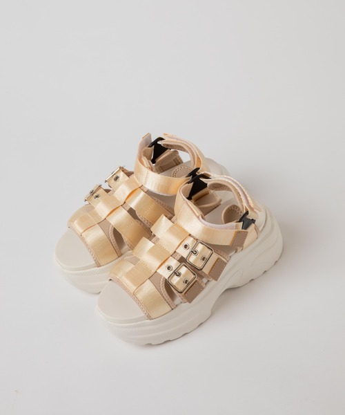 WEGO（ウィゴー）の「WEGO/厚底ベルトスポーツサンダル（サンダル・レディース・ホワイト/ブラック/ベージュ・MEDIUM/LARGE）」の13枚目の写真