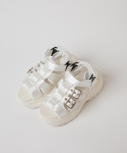 WEGO（ウィゴー）の「WEGO/厚底ベルトスポーツサンダル（サンダル・レディース・ホワイト/ブラック/ベージュ・MEDIUM/LARGE）」の12枚目の写真