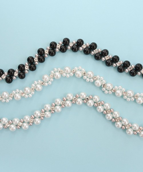 Editors Draw（エディターズドロー）の「パールビーズチョーカー・ネックレス（チョーカー・レディース・ホワイト/ブラック/ホワイト系その他・SMALL/MEDIUM）」の7枚目の写真