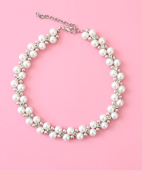 Editors Draw（エディターズドロー）の「パールビーズチョーカー・ネックレス（チョーカー・レディース・ホワイト/ブラック/ホワイト系その他・SMALL/MEDIUM）」の5枚目の写真