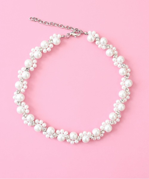 Editors Draw（エディターズドロー）の「パールビーズチョーカー・ネックレス（チョーカー・レディース・ホワイト/ブラック/ホワイト系その他・SMALL/MEDIUM）」の4枚目の写真