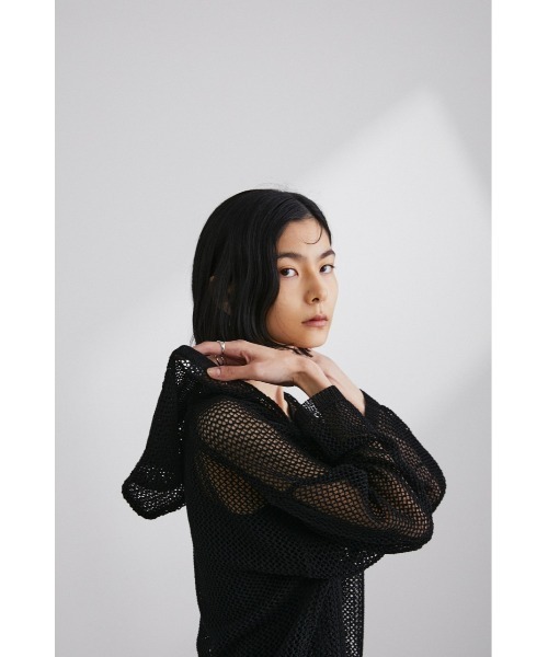 STYLEMIXER(スタイルミキサー)の「リネンニットフーディ(ニット/セーター・レディース・ライトグリーン/ライトベージュ/ブラック・FREE)」の5枚目の写真