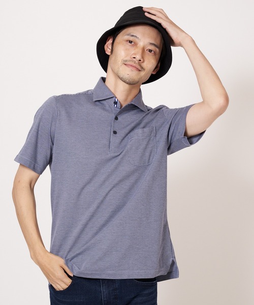 Blue Standard （ブルースタンダード）の「【BLUE STANDARD/ブルースタンダード】吸水速乾、イージーケア、 ピンポイント消臭 ストレッチ　アルティマニットポロシャツ（ポロシャツ・メンズ・チャコールグレー/ネイビー/オフホワイト/カーキ/ブルー・MEDIUM/LARGE/X-LARGE）」の22枚目の写真