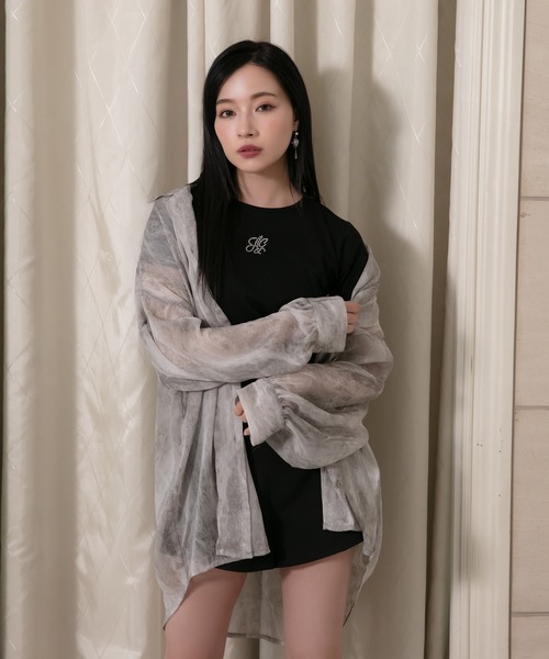 ANDGEEBEE（アンジービー）の「ラインストーンミニT（Tシャツ/カットソー・レディース・ブルー/ホワイト/ブラック・MEDIUM）」の3枚目の写真