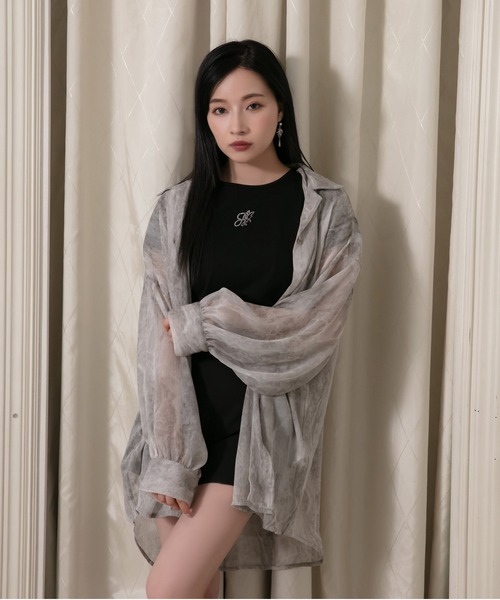 ANDGEEBEE（アンジービー）の「ラインストーンミニT（Tシャツ/カットソー・レディース・ブルー/ホワイト/ブラック・MEDIUM）」の16枚目の写真