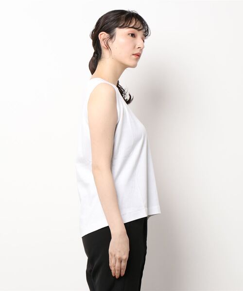 KOBE LETTUCE(コウベレタス)の「シルケットノースリーブトップス(Tシャツ/カットソー・レディース・ブラック/ホワイト・S/M)」の9枚目の写真