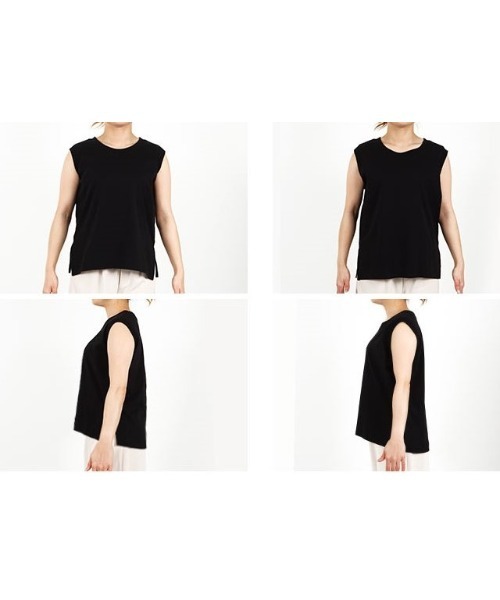 KOBE LETTUCE(コウベレタス)の「シルケットノースリーブトップス(Tシャツ/カットソー・レディース・ブラック/ホワイト・S/M)」の15枚目の写真