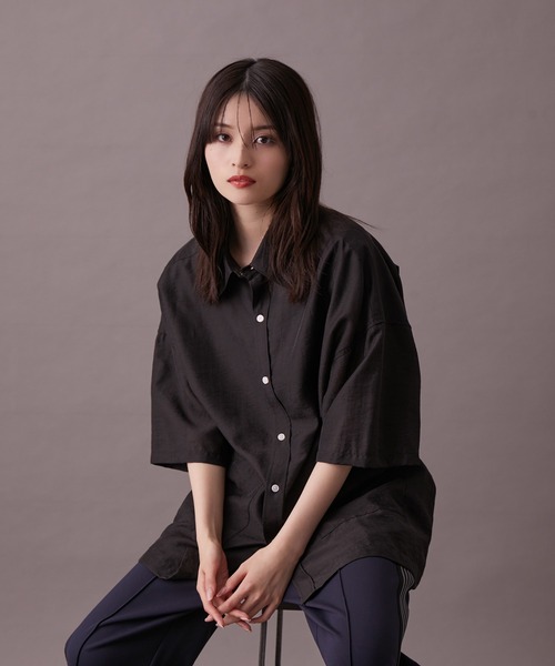 re_k by JUNRED（レクバイジュンレッド）の「【 re_k by JUNRED 】ジャガードシアーハーフスリーブシャツ（シャツ/ブラウス・メンズ・イエロー/ブラック・M/L/S）」の15枚目の写真