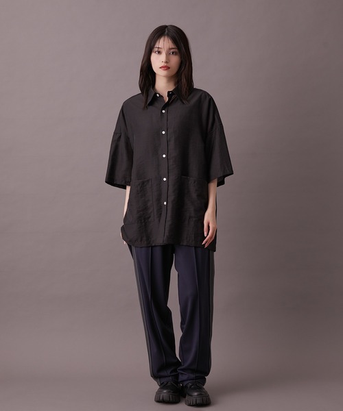 re_k by JUNRED（レクバイジュンレッド）の「【 re_k by JUNRED 】ジャガードシアーハーフスリーブシャツ（シャツ/ブラウス・メンズ・イエロー/ブラック・M/L/S）」の8枚目の写真