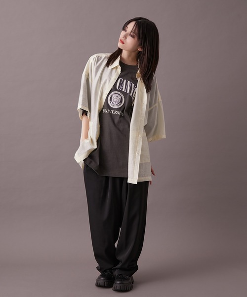 re_k by JUNRED（レクバイジュンレッド）の「【 re_k by JUNRED 】ジャガードシアーハーフスリーブシャツ（シャツ/ブラウス・メンズ・イエロー/ブラック・M/L/S）」の16枚目の写真