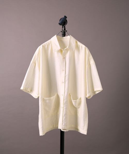 re_k by JUNRED（レクバイジュンレッド）の「【 re_k by JUNRED 】ジャガードシアーハーフスリーブシャツ（シャツ/ブラウス・メンズ・イエロー/ブラック・M/L/S）」の12枚目の写真