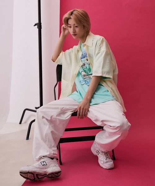 re_k by JUNRED（レクバイジュンレッド）の「【 re_k by JUNRED 】ジャガードシアーハーフスリーブシャツ（シャツ/ブラウス・メンズ・イエロー/ブラック・M/L/S）」の22枚目の写真