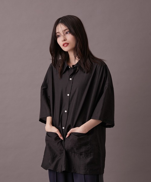 re_k by JUNRED（レクバイジュンレッド）の「【 re_k by JUNRED 】ジャガードシアーハーフスリーブシャツ（シャツ/ブラウス・メンズ・イエロー/ブラック・M/L/S）」の3枚目の写真