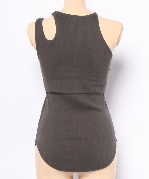 CASA FLINE（カーサフライン）の「ランダムリブ変形タンクトップス（タンクトップ・レディース・ホワイト/チャコールグレー/オレンジ・FREE）」の14枚目の写真