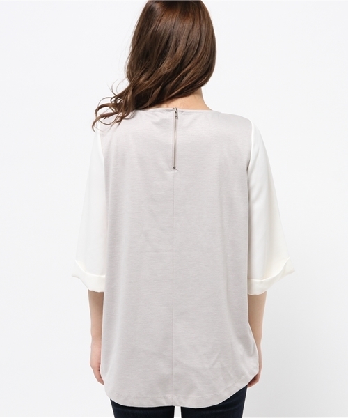 OUTLET（アウトレット）の「【CAPRICIEUX LE'MAGE】フロントタックボンディングブラウス（シャツ/ブラウス・レディース・キャメル/ネイビー/ホワイト・FREE）」の6枚目の写真