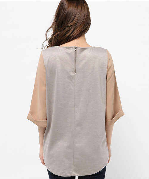 OUTLET（アウトレット）の「【CAPRICIEUX LE'MAGE】フロントタックボンディングブラウス（シャツ/ブラウス・レディース・キャメル/ネイビー/ホワイト・FREE）」の12枚目の写真